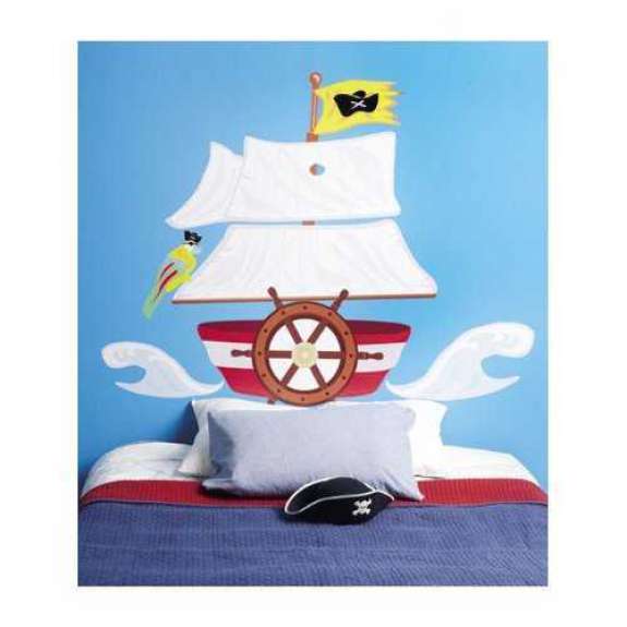 Wallies Pirate Headboard Wall Stickers would be a great addition to any child's room. Removable and re-positionable, leaves no sticky residue