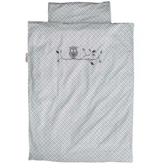 Little Grey Owl Cotbed Bedding Set