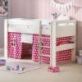The Pluto Midsleeper with the beautiful Pink Stars Tent, is a sturdy and stylish mid-sleeper finished in a smooth stone white lacquer.