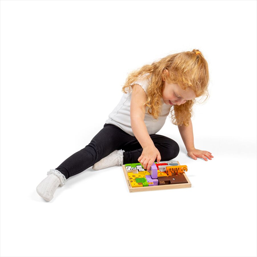 Bigjigs Toys Animal Lock A Block - Image 4