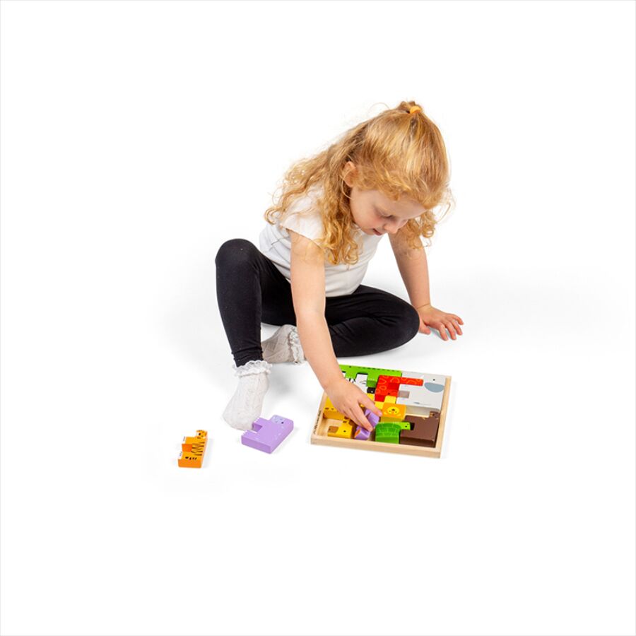 Bigjigs Toys Animal Lock A Block - Image 5