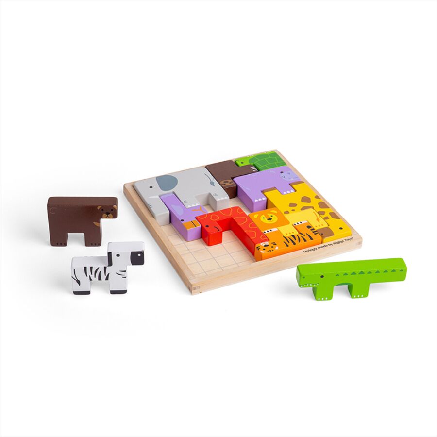Bigjigs Toys Animal Lock A Block - Image 6