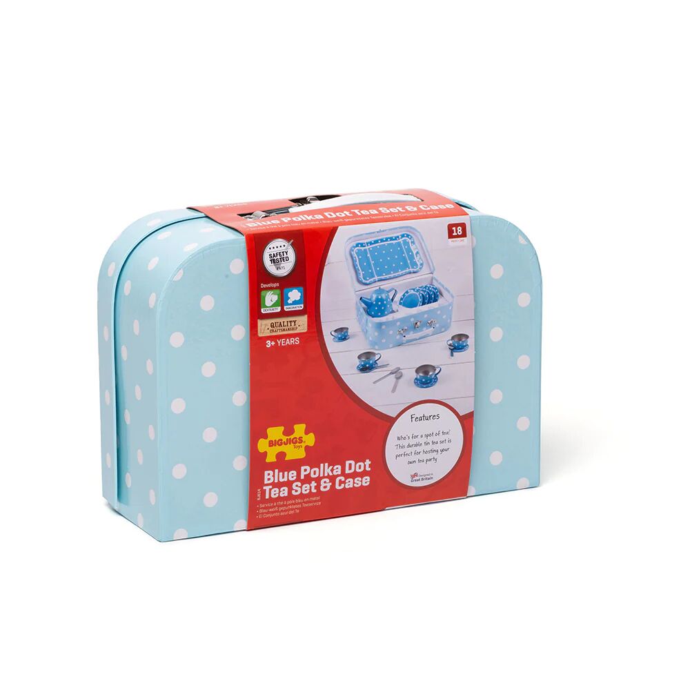 Bigjigs Blue Polka Dot Tea Set - Image 9