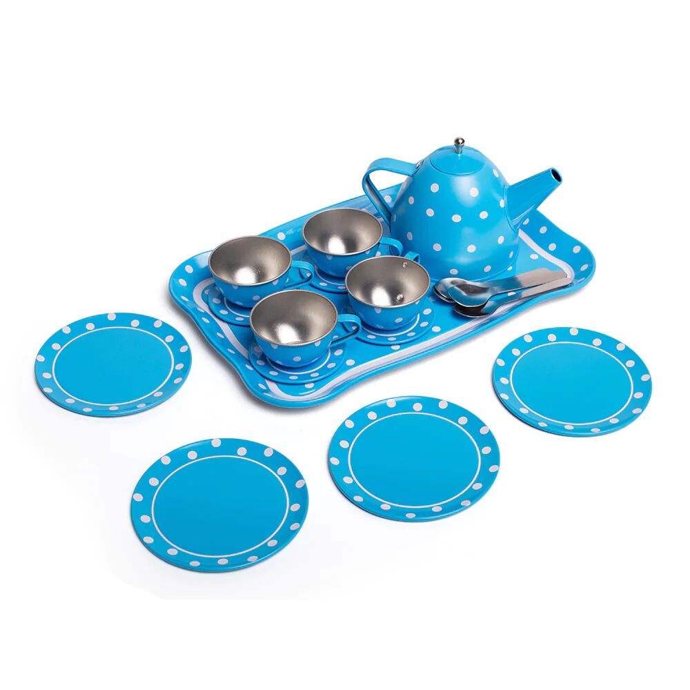 Bigjigs Blue Polka Dot Tea Set - Image 6