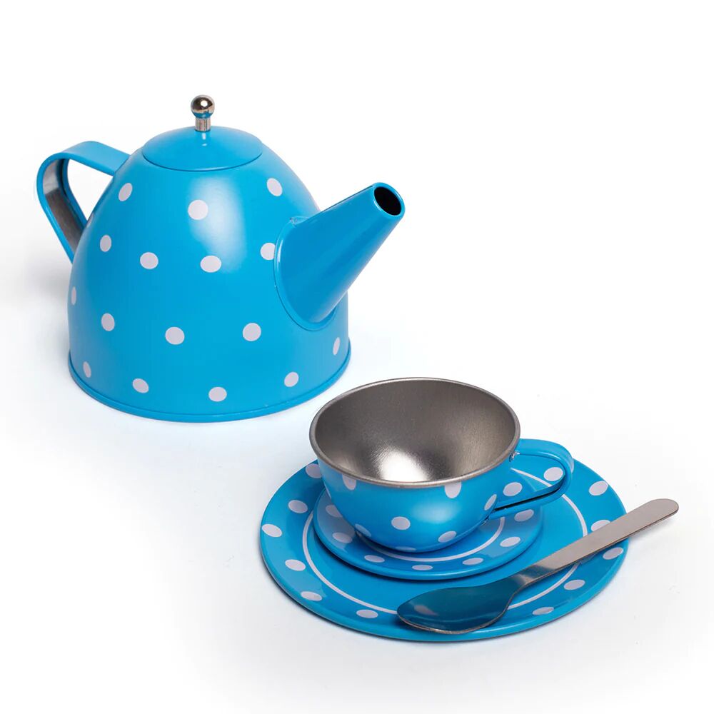 Bigjigs Blue Polka Dot Tea Set - Image 4