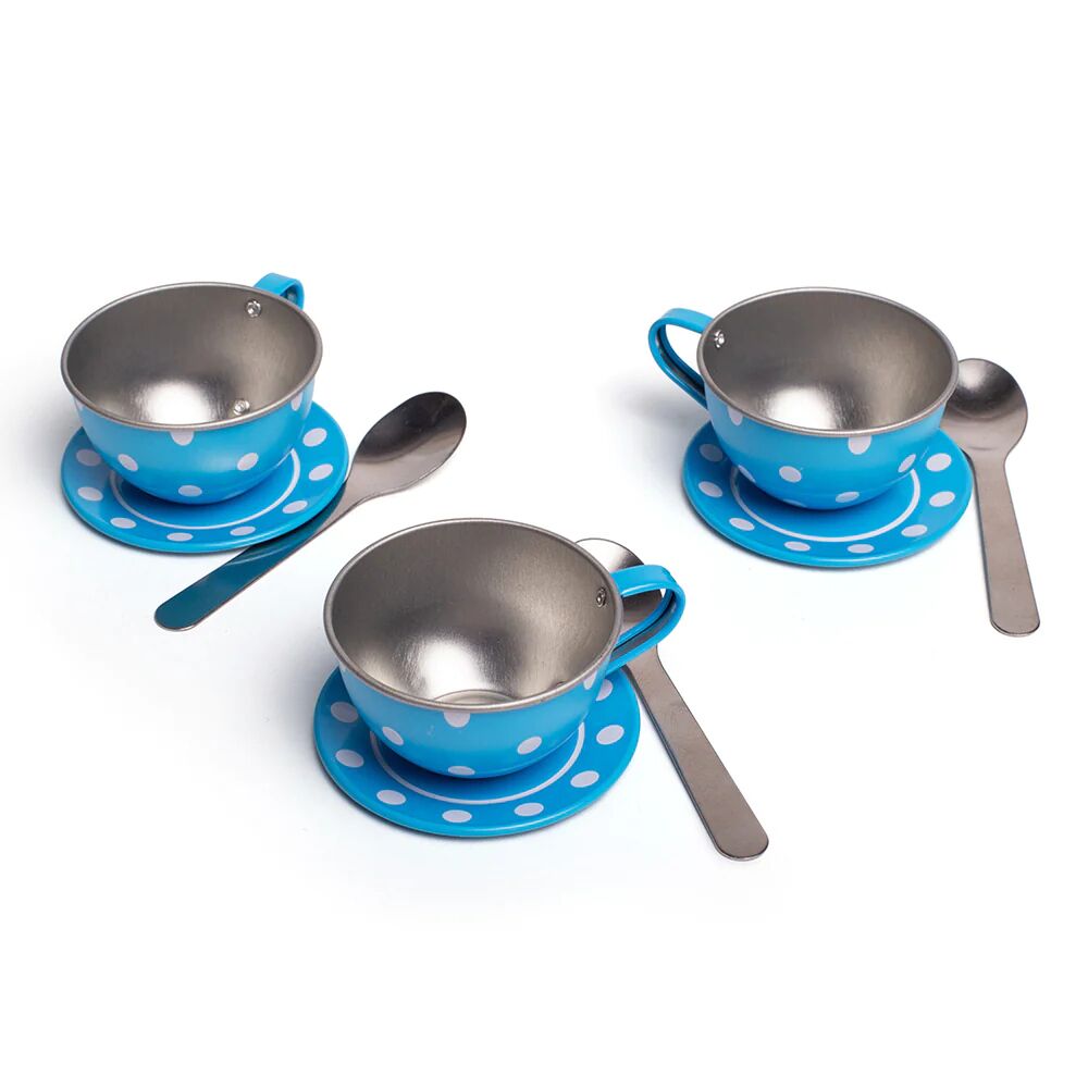 Bigjigs Blue Polka Dot Tea Set - Image 3