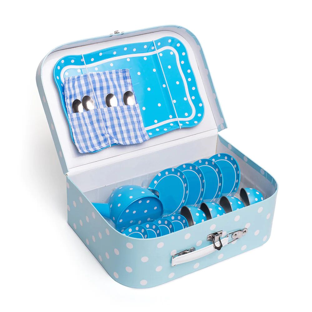 Bigjigs Blue Polka Dot Tea Set - Image 7