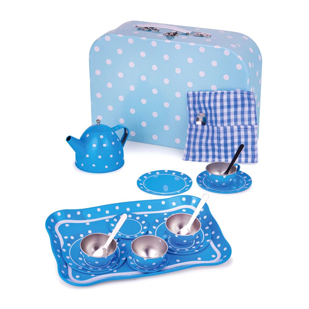Bigjigs Blue Polka Dot Tea Set - Image 2