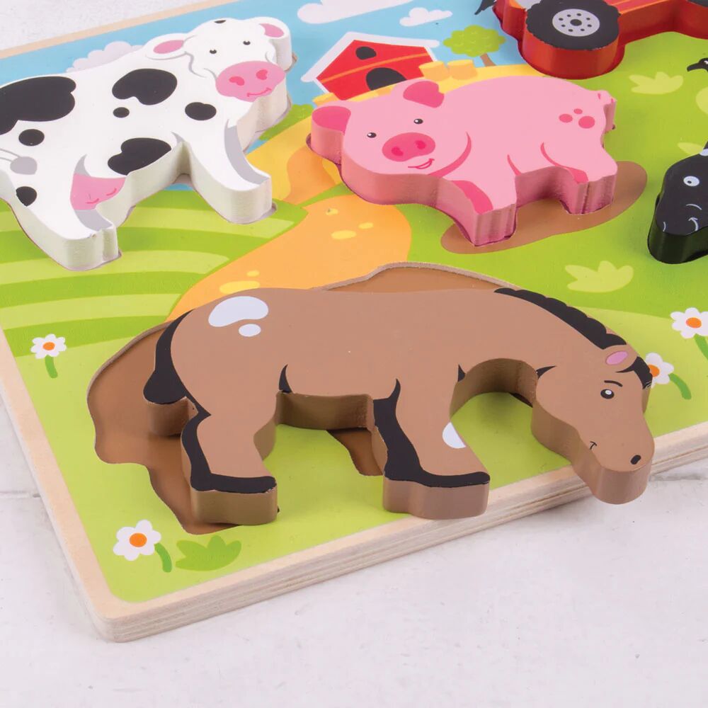 Bigjigs Chunky Lift Out Farm Puzzle - Image 2