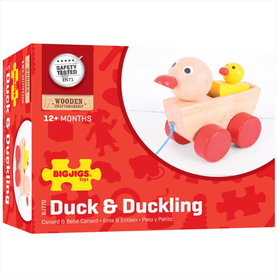Bigjigs Toys Pull Along Duck & Duckling - Image 4