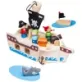 Bigjigs Mini Pirate Ship Playset comes complete with a captain, two pirates, boat, anchor, treasure chest and even a shark! and is sure to be adored by little sailors.