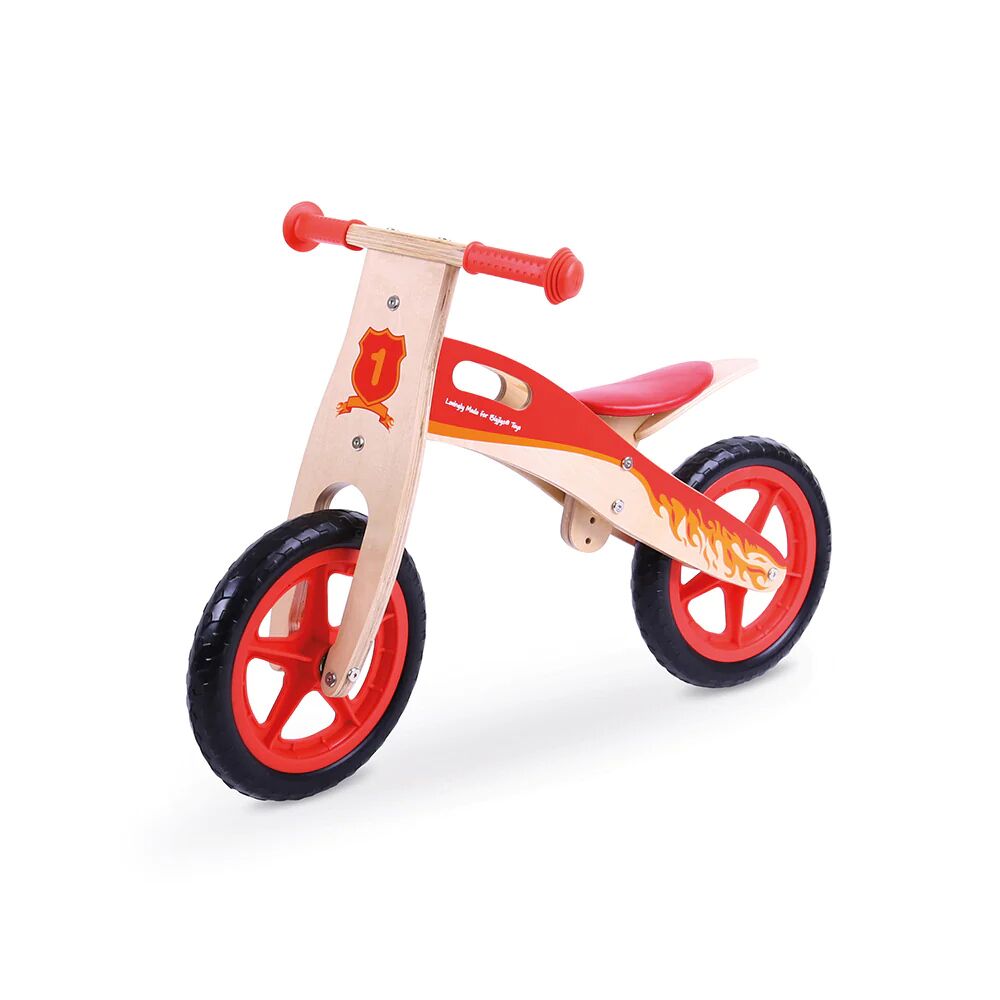 Bigjigs My First Bike in Red is a wooden balance bike which is not only fun, but will help your child develop their balance, to the degree that when they later move onto pedal bikes, they can do so without needing training wheels.