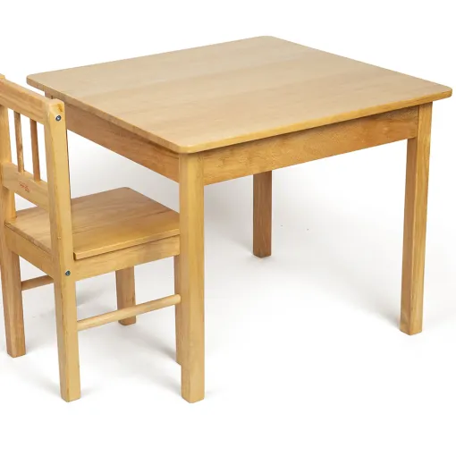 Bigjigs Natural Wooden Table and 2 Chairs 4