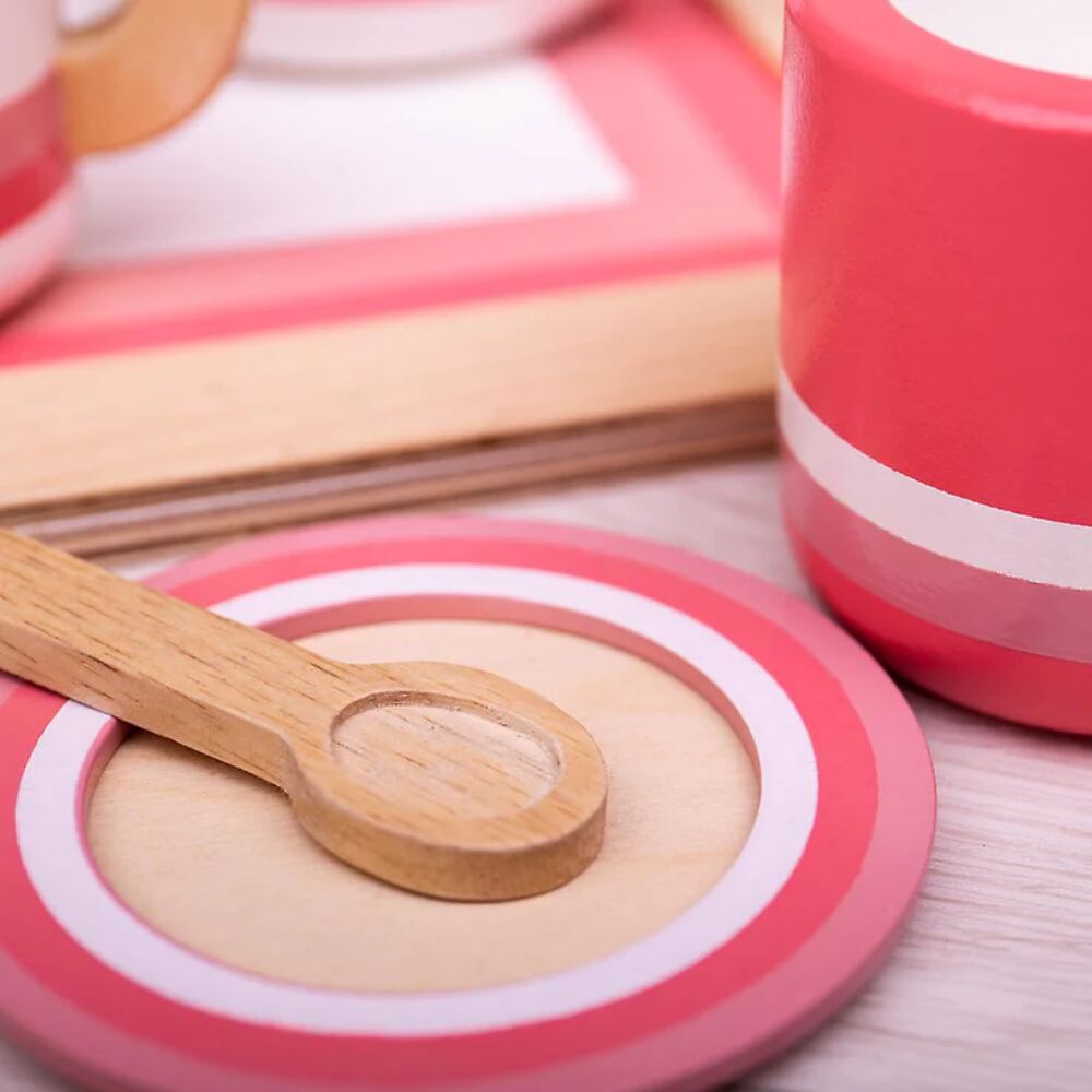 Bigjigs Toys Pink Tea Tray - Image 4