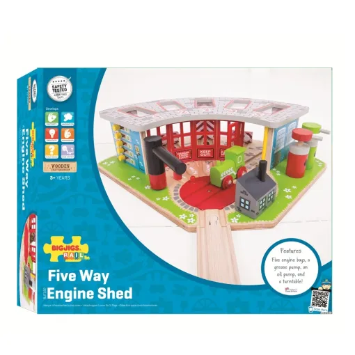 Bigjigs Rail 5 Way Engine Shed 5