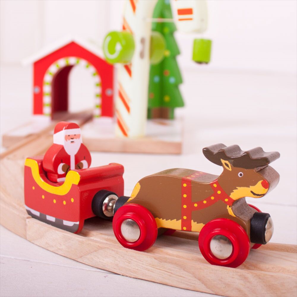 Bigjigs Santa Sleigh With Reindeer would be a wonderful gift for any rail enthusiast, compatibility with most other major wooden railway brands
