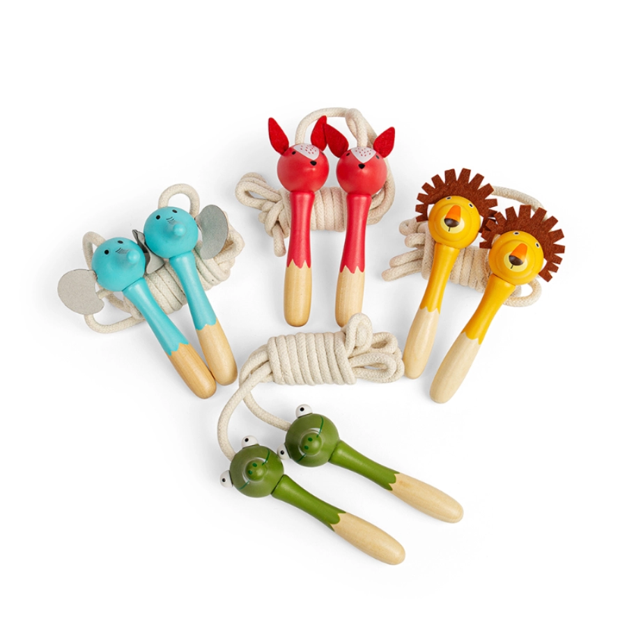 The Bigjigs Toys Animal Skipping Ropes, featuring colourful wildlife-inspired handles and a durable rope are made for hours of active play.