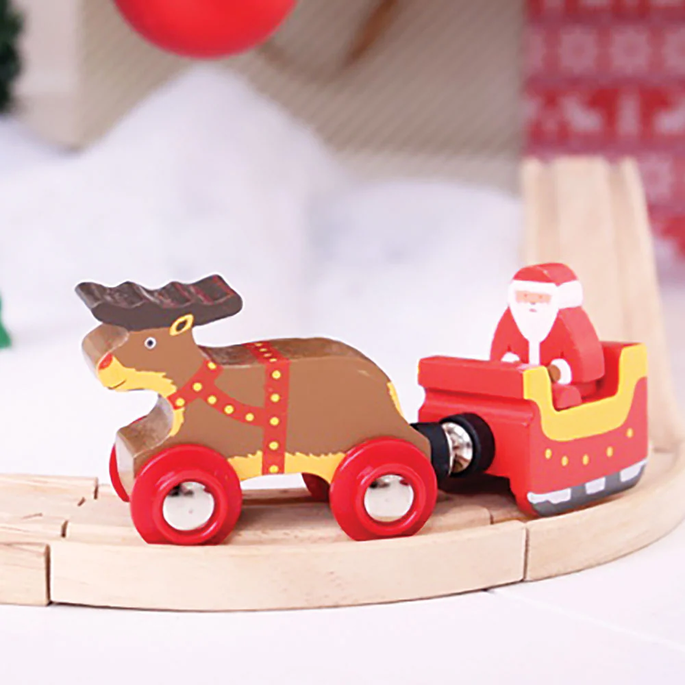 Bigjigs Toys Santa Sleigh With Reindeer 1