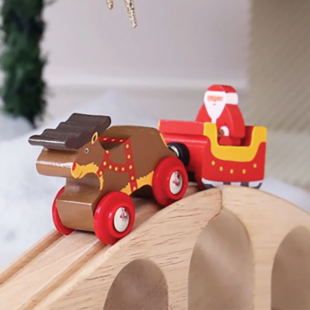 Bigjigs Toys Santa Sleigh With Reindeer 3