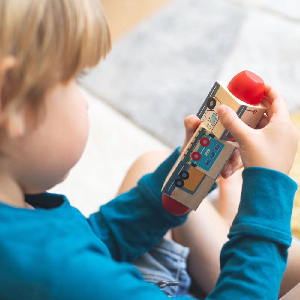 Bigjigs Toys Twist Vehicle Blocks 3