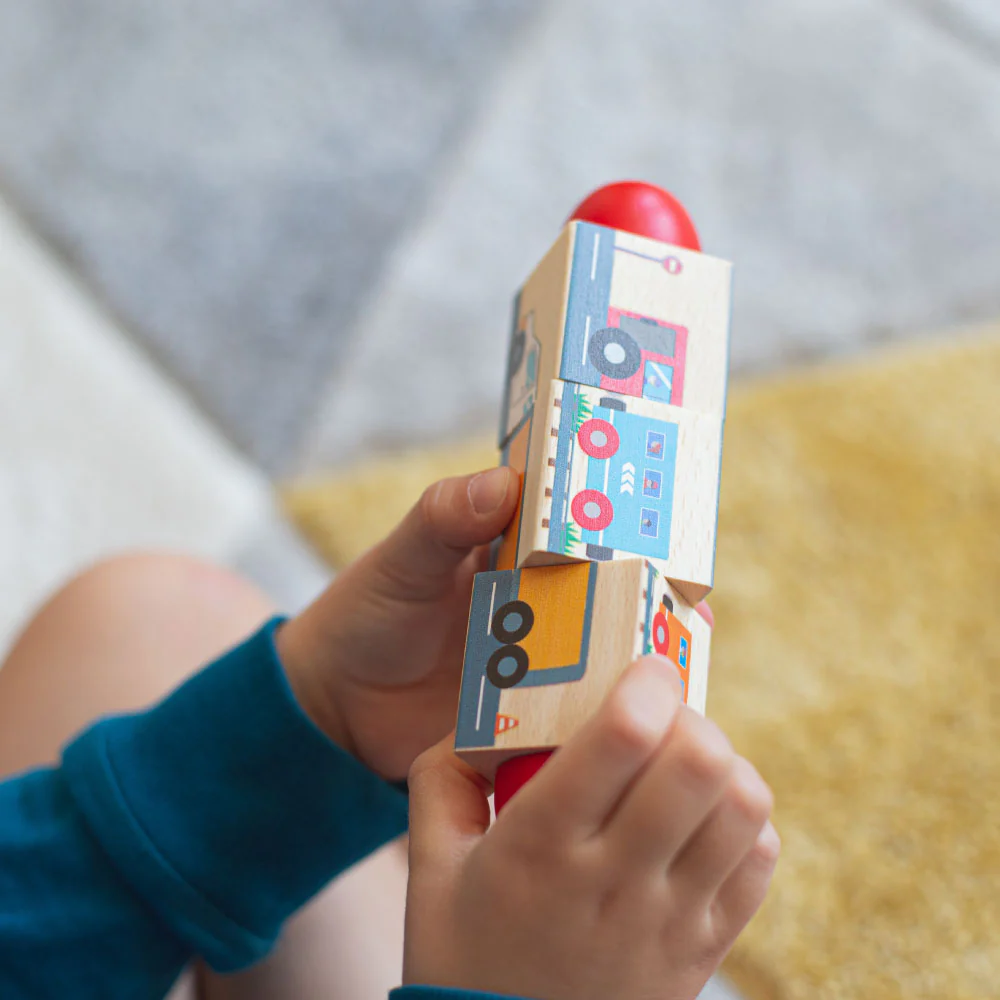 Bigjigs Toys Twist Vehicle Blocks 4