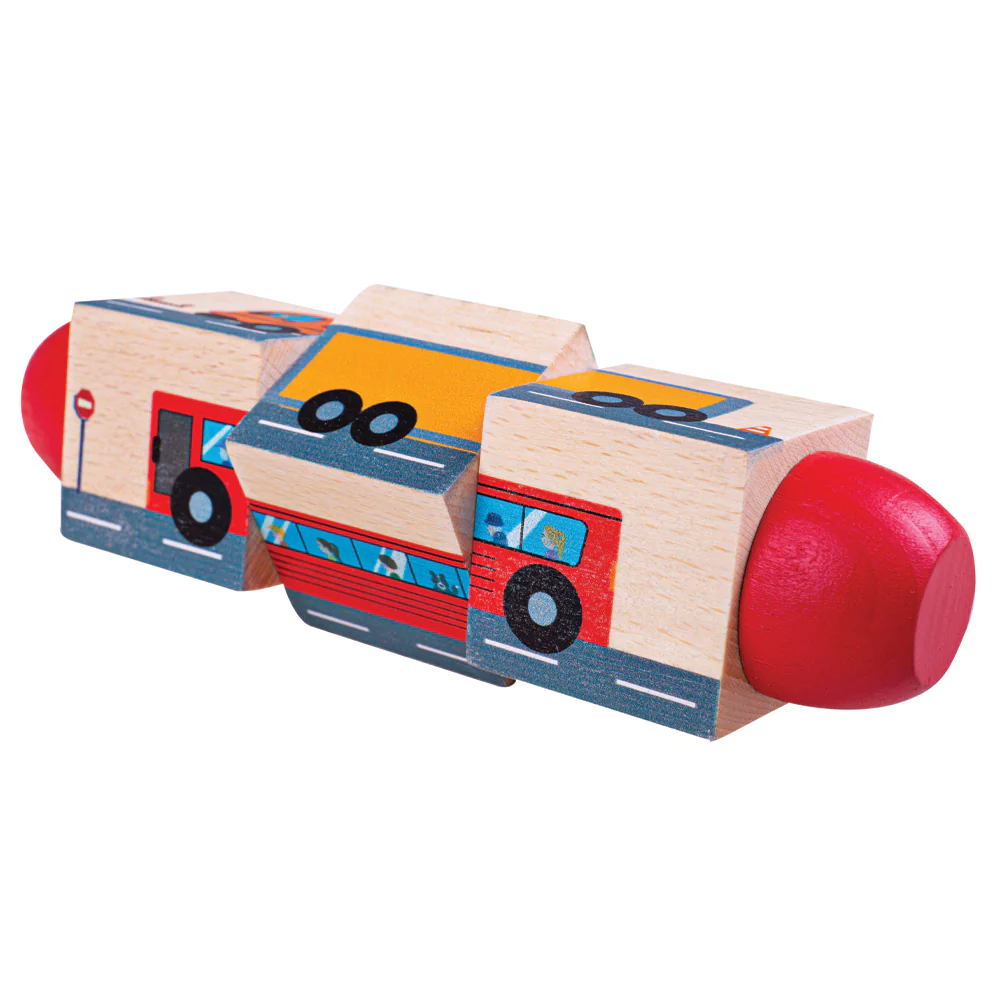 Bigjigs Toys Twist Vehicle Blocks 6