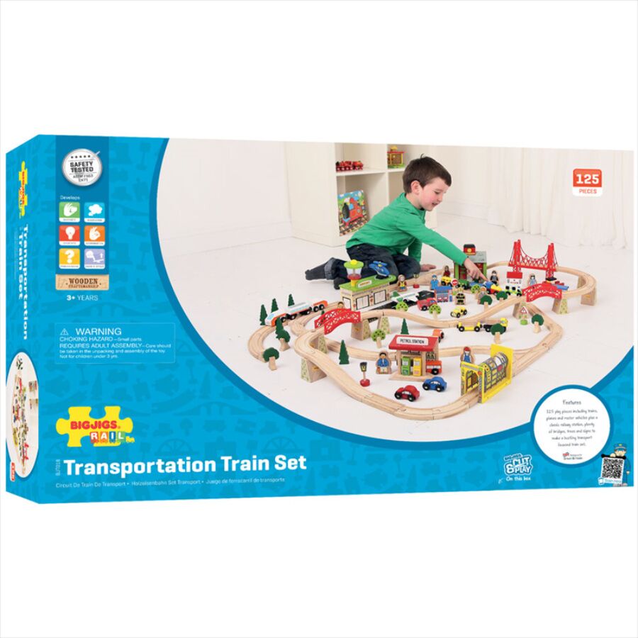 Bigjigs Transportation Train Set - Image 7