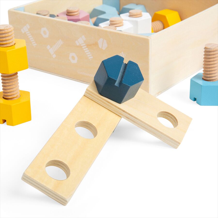 Bigjigs Toys Crate of Nuts and Bolts - Image 8
