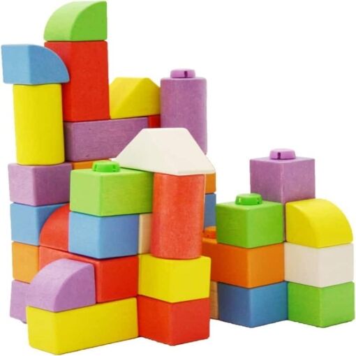 Bigjigs Wooden Click Blocks Set is a brightly coloured and of sturdy wood construction set with 40 pieces, these traditional building blocks ‘click’ together firmly to create all sorts of building projects