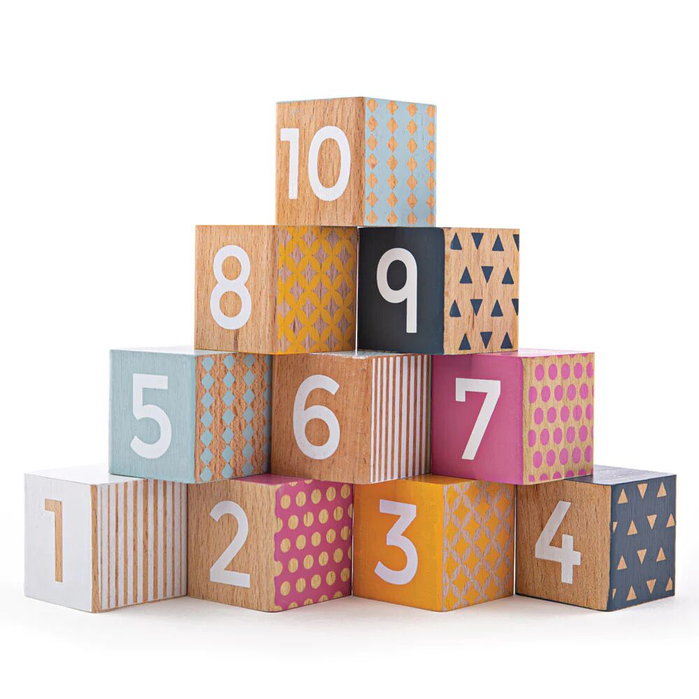 Bigjigs Wooden Number Blocks are an assortment of beautifully coloured wooden blocks, numbering one to ten, would be a great introduction for any little one to their 1, 2, 3's