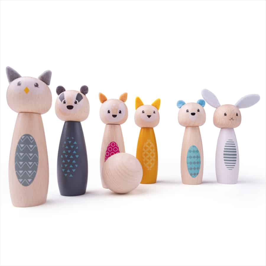 Bigjigs Woodland Animal Skittles - FSC 100% - Image 2