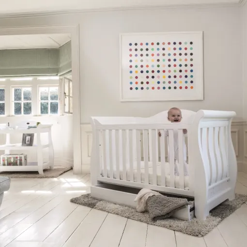Boori Sleigh Royale Cot Bed White 1