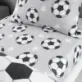 Brushed Football Toddler Fitted Sheet, by Catherine Lansfield, is made from 100% Cotton, with a cool football and stars design, in classic grey and white.