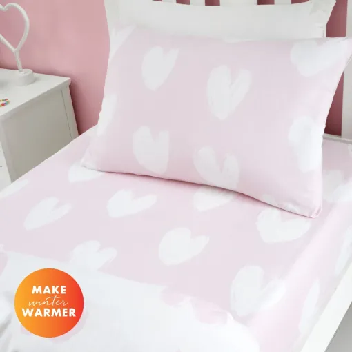 Brushed Hearts Toddler Fitted Sheet 1