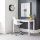 Carrington Desk in White, a compact stylish, free-standing desk featuring two drawers with rounded handles for storing all your stationary essentials.