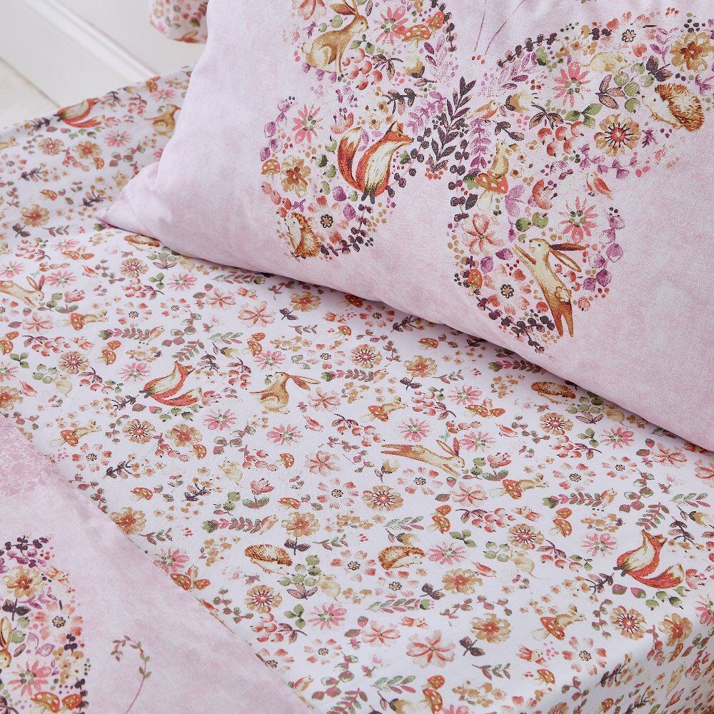 Enchanted Butterfly Fitted Sheet by Catherine Lansfield would compliment the Butterfly and Woodland Friends look featuring woodland flowers and butterflies.
