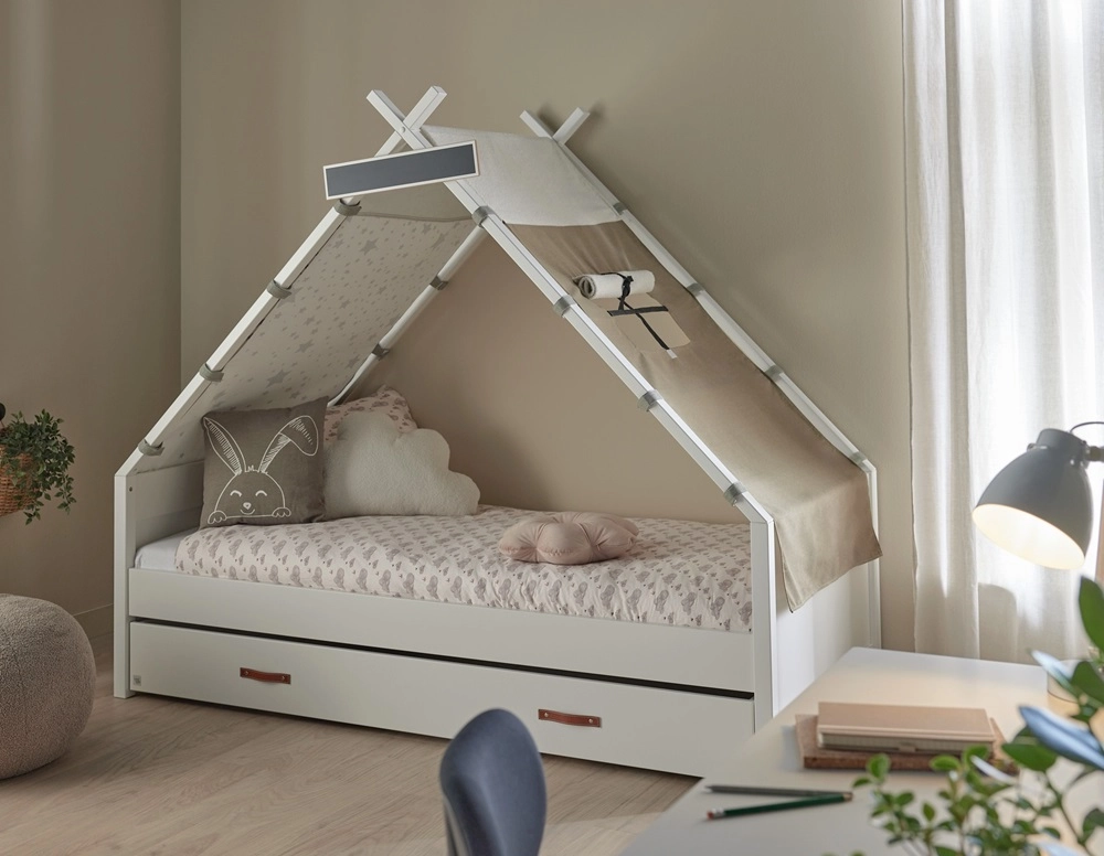 Cool Kids Tipi Bed Over The Moon is a stylish Kids bed that comes complete with Teepee Frame and pretty Canopy, 5 year warranty