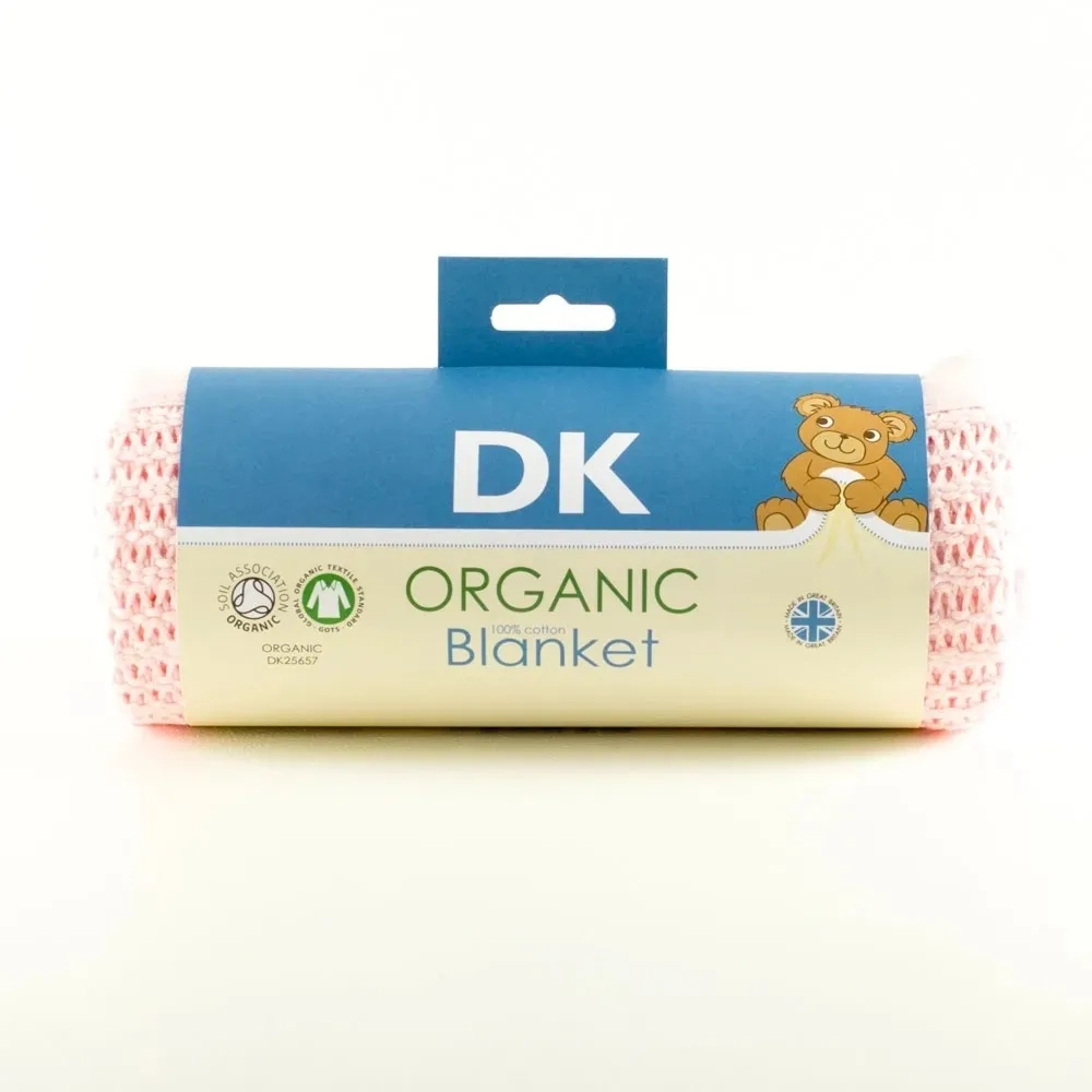 DK Glovesheet Organic Cellular Blanket for Pram/Crib Pink