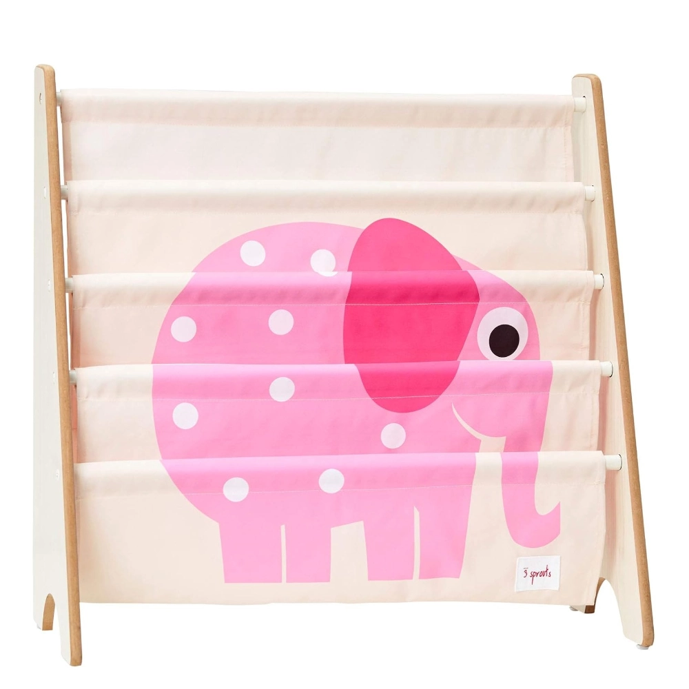 This fun but very practical Elephant Book Rack is a super chic canvas bookshelf that is perfect for young readers, featuring a cute pink Elephant