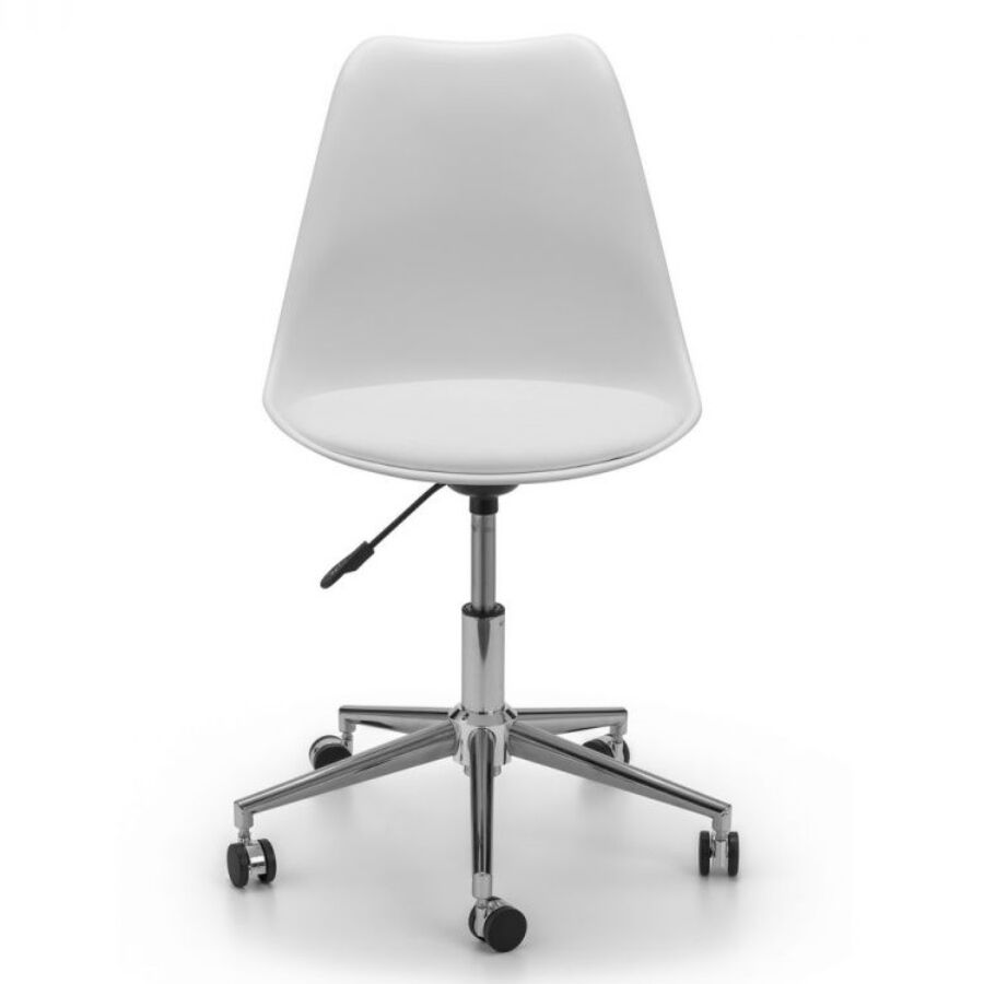 Erika Desk Chair - White / Chrome - Image 2