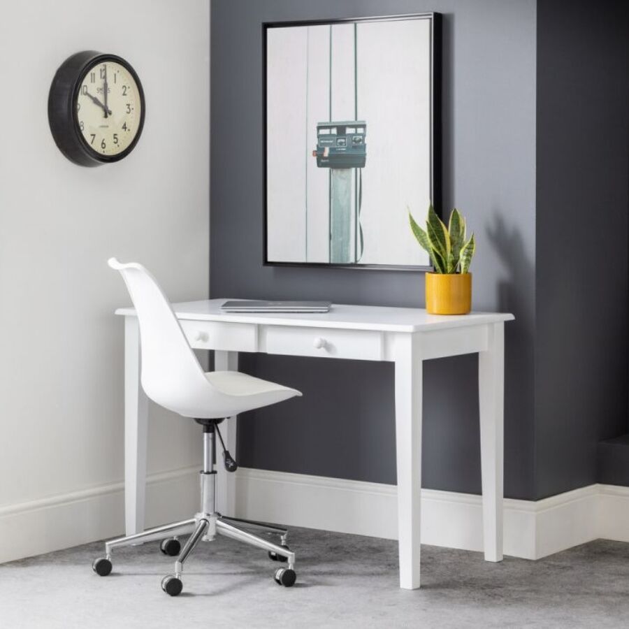 Erika Desk Chair - White / Chrome - Image 5