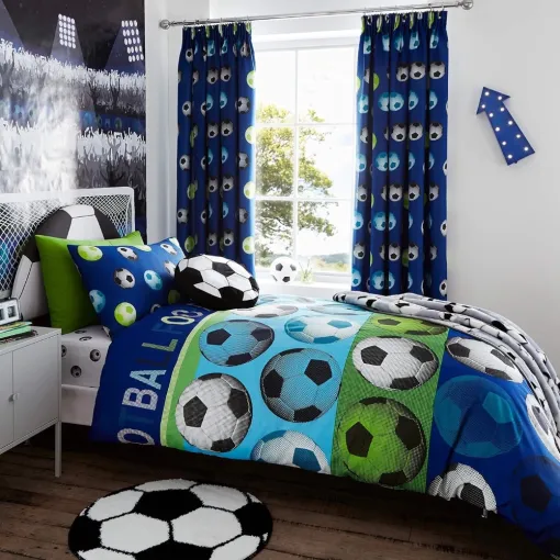 Football Blue Single Duvet Cover 3