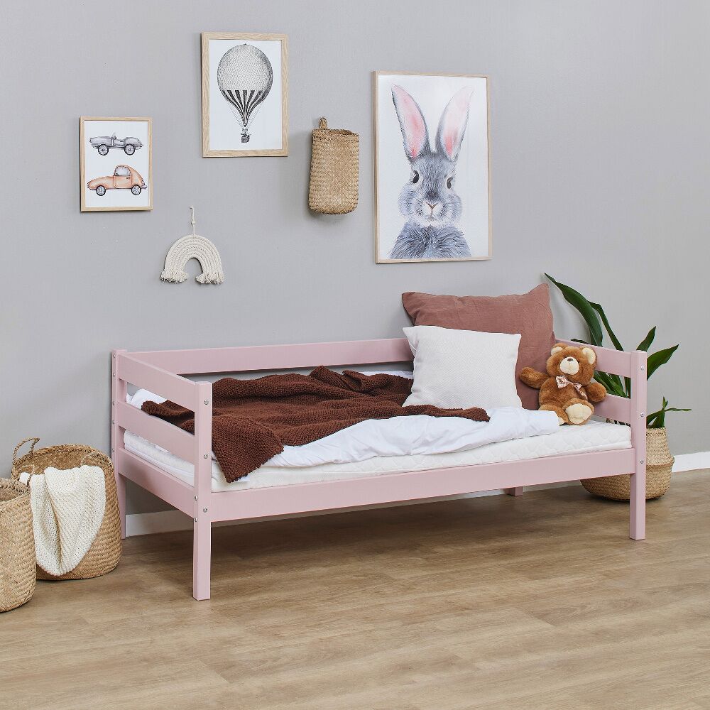 The Hoppekids Eco Comfort Toddler Bed in Pink is a perfect little bed to help your toddler make the transition from cot to first bed.