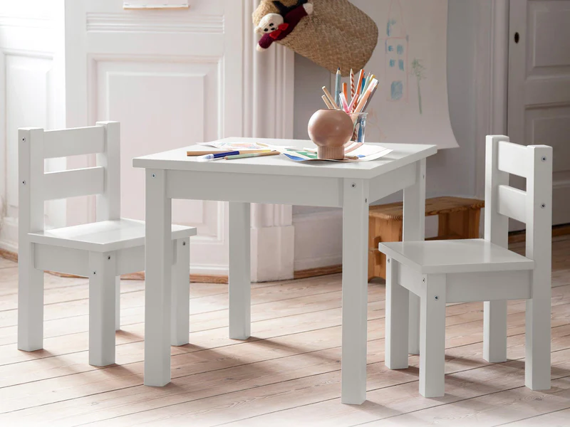 Hoppekids Table & 2 Chairs Set White 8