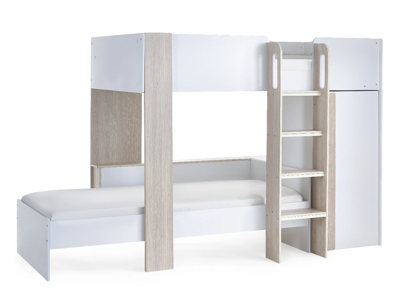 Horizon Bunk Bed - Pale Wood And White - Image 17