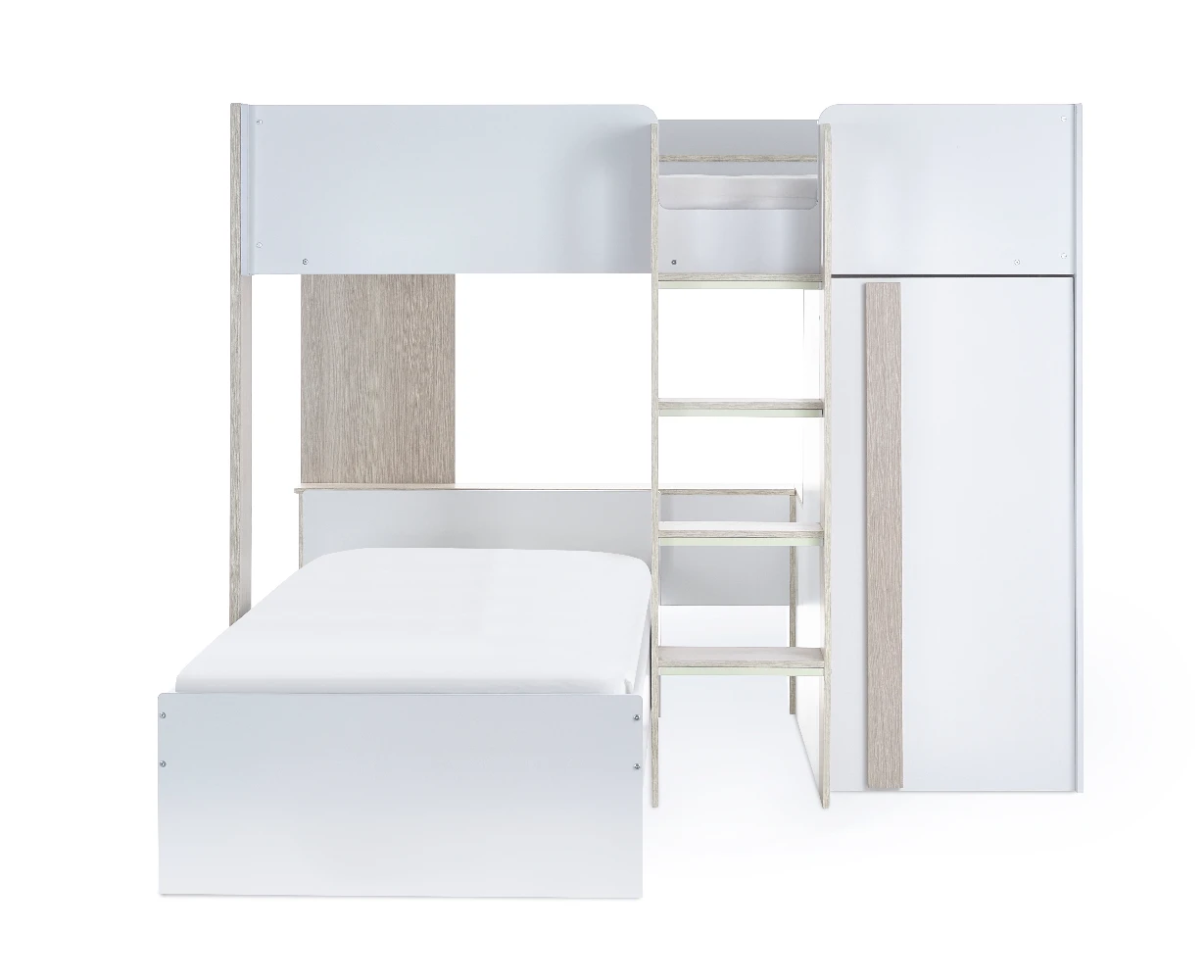 Horizon Bunk Bed - Pale Wood And White - Image 15