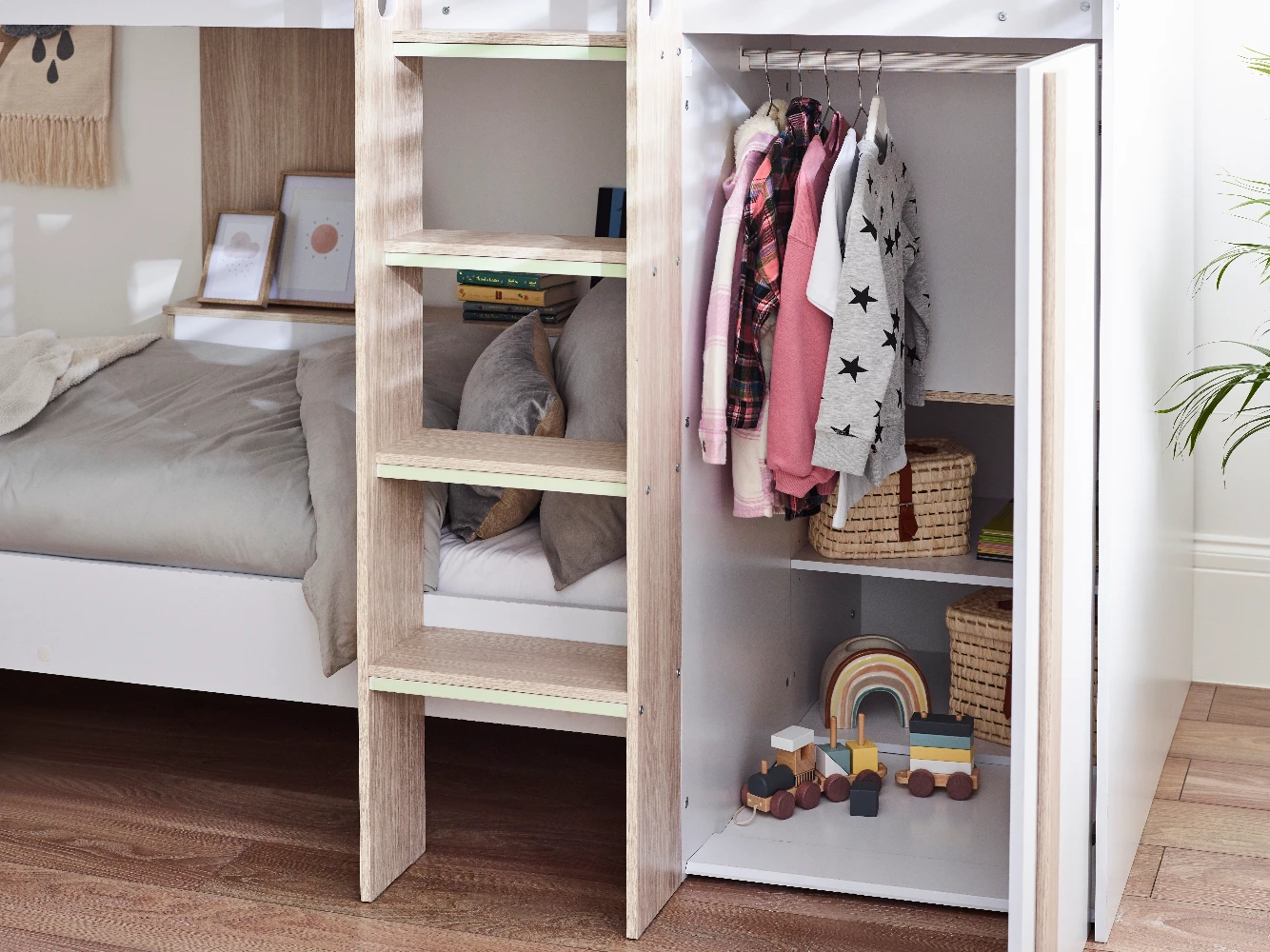 Horizon Bunk Bed - Pale Wood And White - Image 4