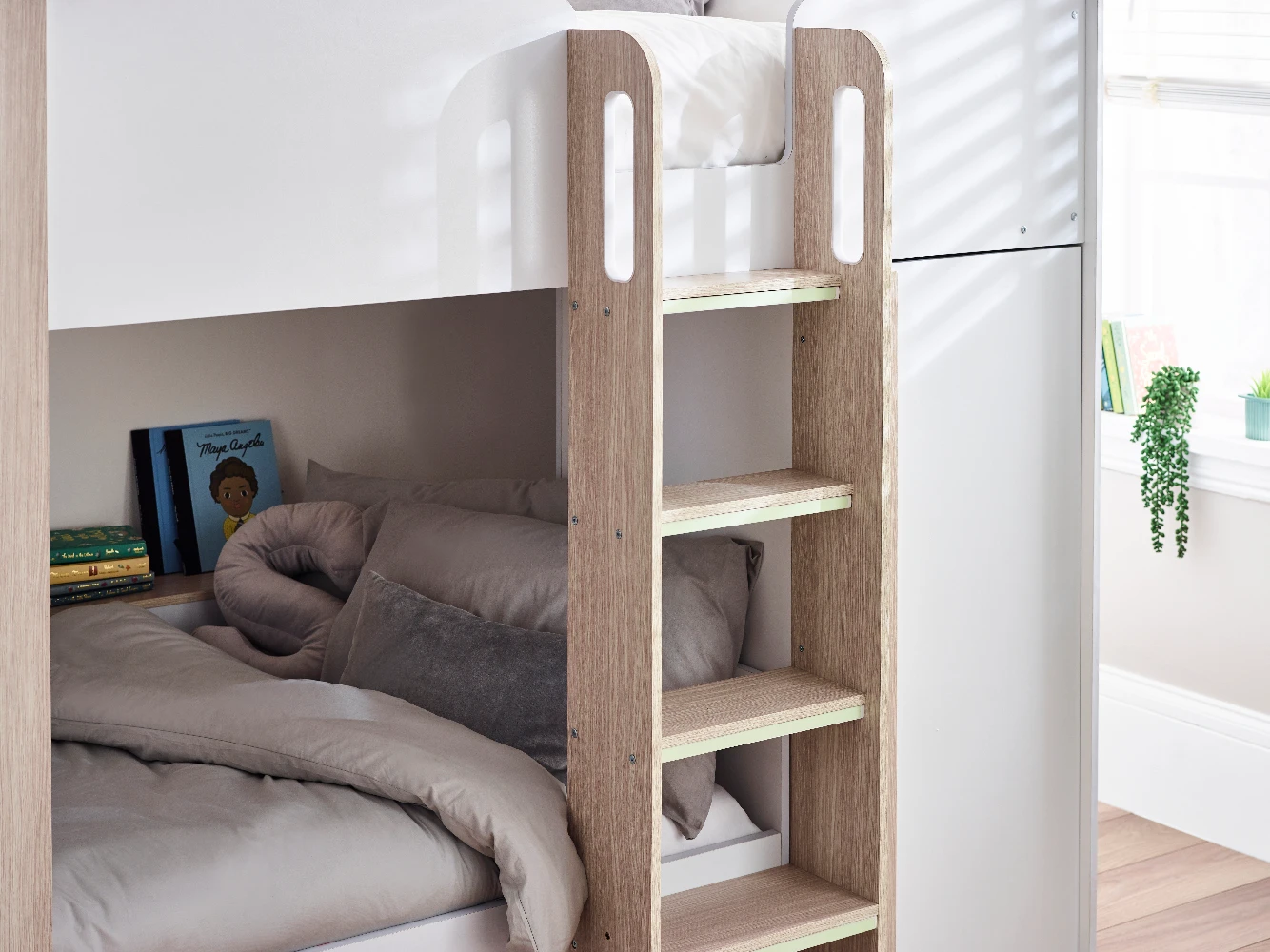 Horizon Bunk Bed - Pale Wood And White - Image 5