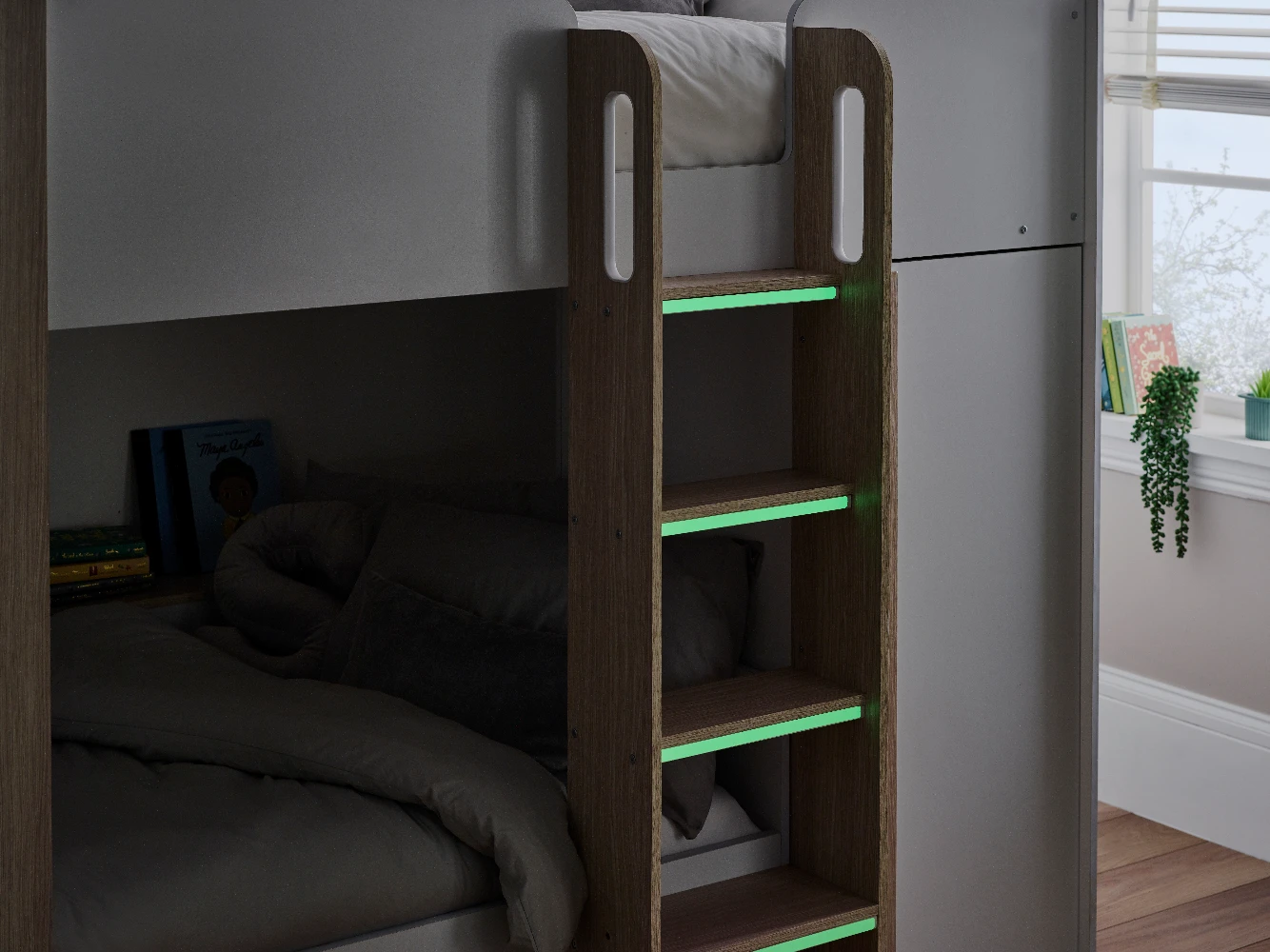 Horizon Bunk Bed - Pale Wood And White - Image 6