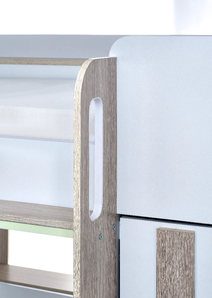 Horizon Bunk Bed - Pale Wood And White - Image 7